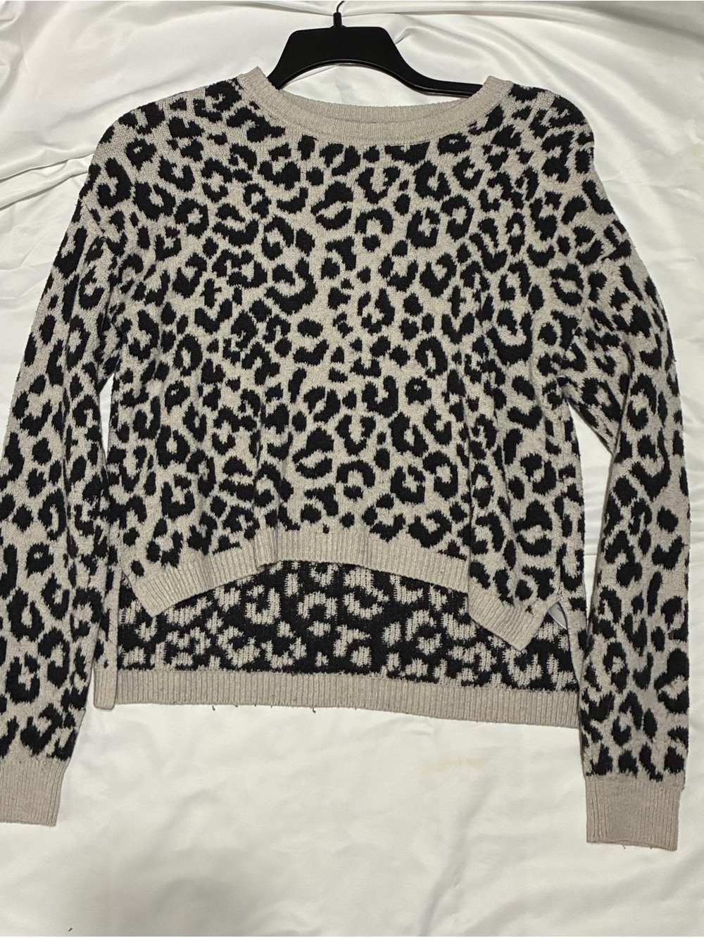 Sincerely Jules Beige and Black Leopard Crewneck Sweater
